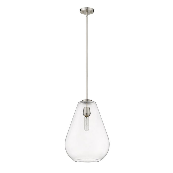 Z-Lite Ayra 1 Light 16.75" Pendant, Brushed Nickel/Clear