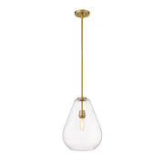 Z-Lite Ayra 1 Light 16.75" Pendant, Olde Brass, Clear - 488P12-OBR