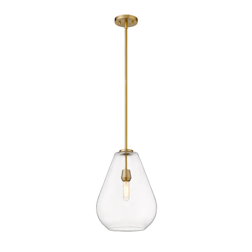 Z-Lite Ayra 1 Light 16.75" Pendant, Olde Brass, Clear - 488P12-OBR