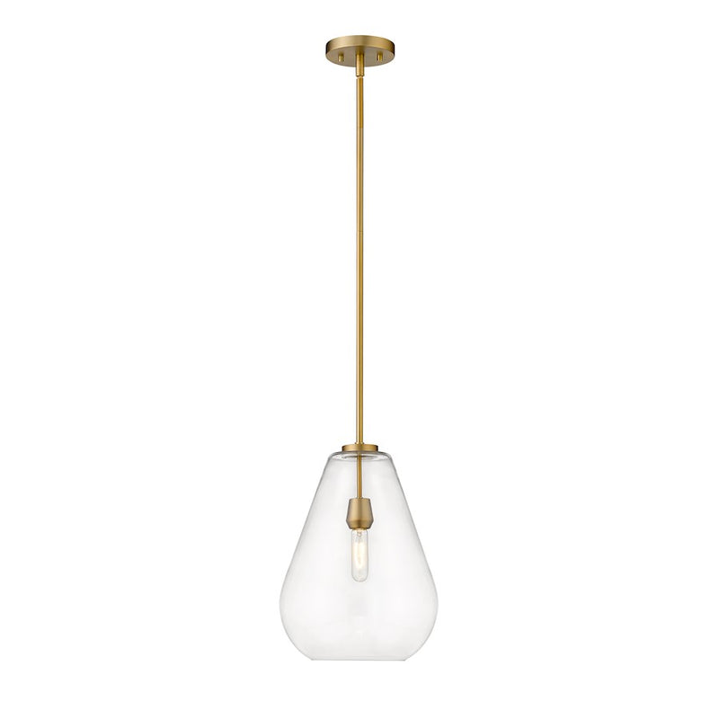 Z-Lite Ayra 1 Light 16.75" Pendant, Olde Brass/Clear