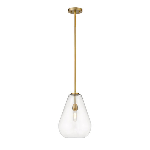 Z-Lite Ayra 1 Light 16.75" Pendant, Olde Brass/Clear