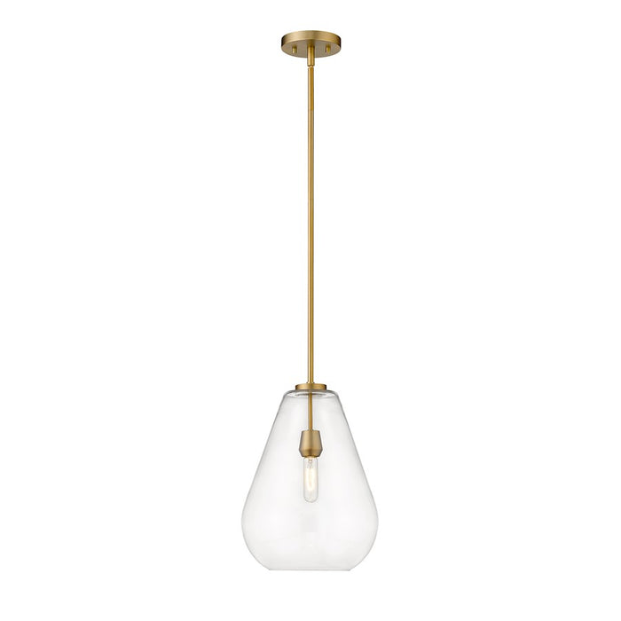 Z-Lite Ayra 1 Light 16.75" Pendant, Olde Brass/Clear