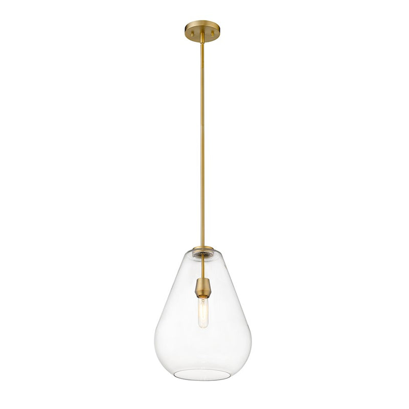 Z-Lite Ayra 1 Light 16.75" Pendant, Olde Brass/Clear
