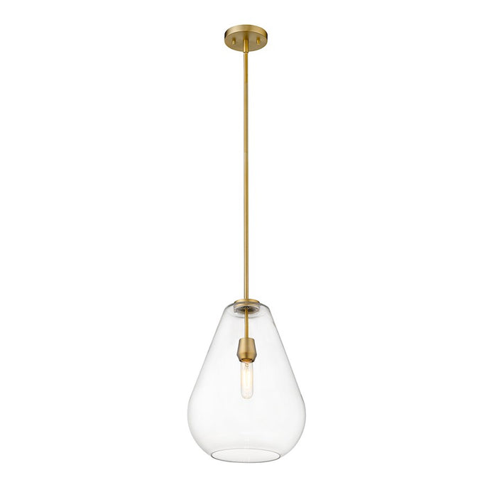 Z-Lite Ayra 1 Light 16.75" Pendant, Olde Brass/Clear