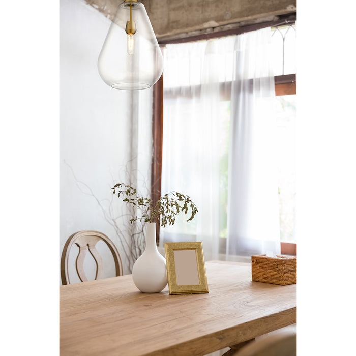 Z-Lite Ayra 1 Light 16.75" Pendant, Olde Brass/Clear
