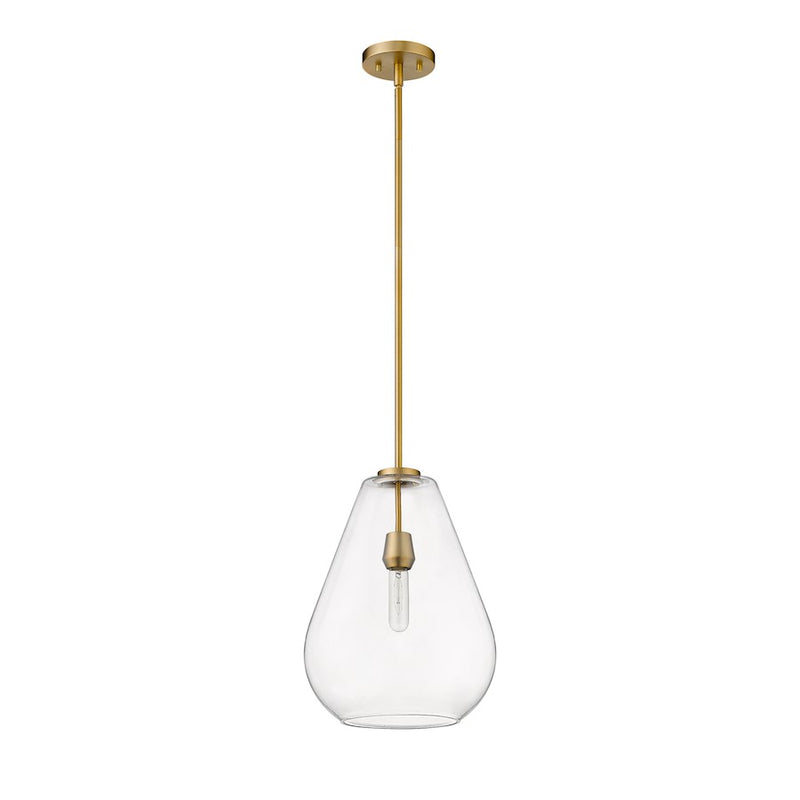 Z-Lite Ayra 1 Light 16.75" Pendant, Olde Brass/Clear