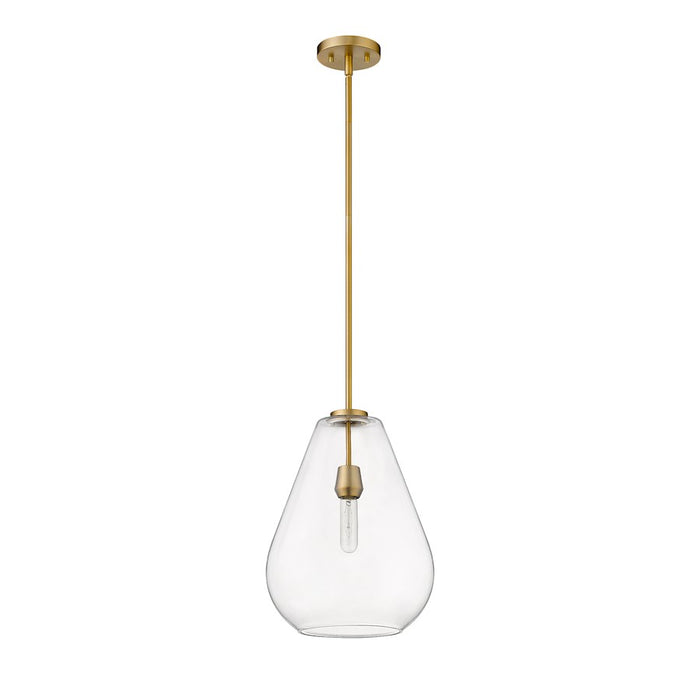 Z-Lite Ayra 1 Light 16.75" Pendant, Olde Brass/Clear