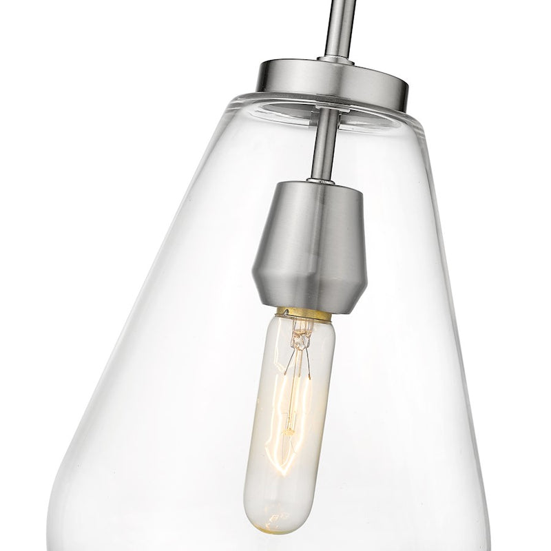 Z-Lite Ayra 1 Light 11.75" Pendant, Brushed Nickel/Clear