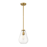Z-Lite Ayra 1 Light 11.75" Pendant, Olde Brass, Clear - 488P8-OBR