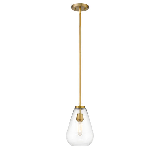 Z-Lite Ayra 1 Light 11.75" Pendant, Olde Brass/Clear