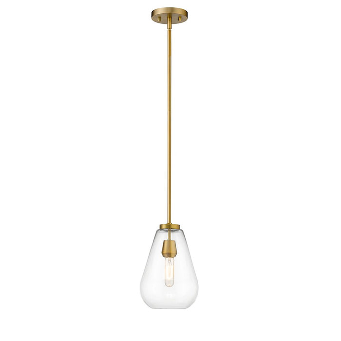 Z-Lite Ayra 1 Light 11.75" Pendant, Olde Brass/Clear