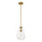 Z-Lite Ayra 1 Light 11.75" Pendant, Olde Brass/Clear