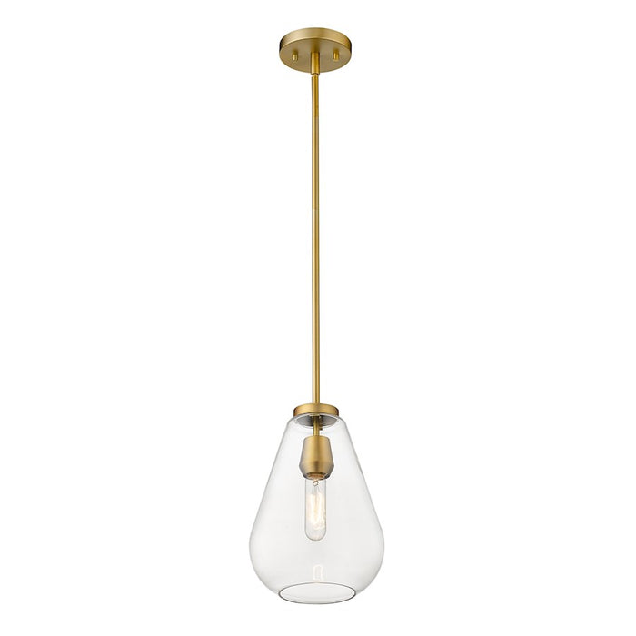 Z-Lite Ayra 1 Light 11.75" Pendant, Olde Brass/Clear