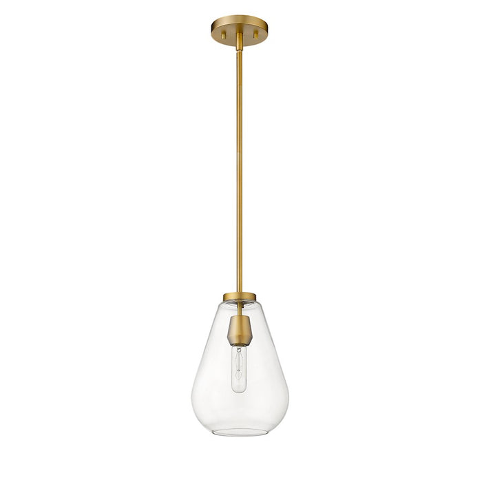 Z-Lite Ayra 1 Light 11.75" Pendant, Olde Brass/Clear
