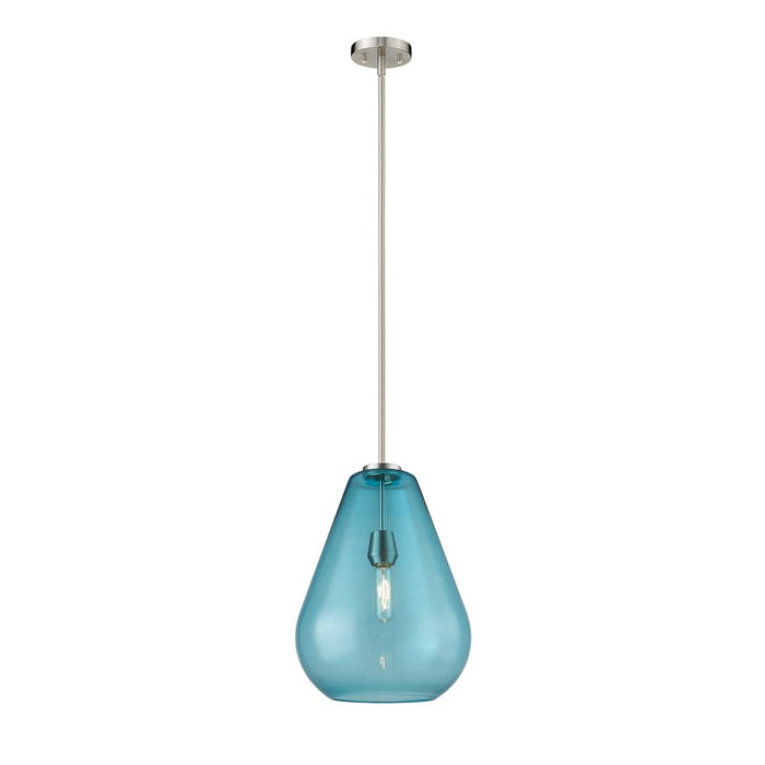 Z-Lite Ayra 1 Light 16.75" Pendant, Brushed Nickel, Blue - 489P12-BN