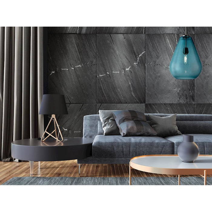 Z-Lite Ayra 1 Light 16.75" Pendant, Brushed Nickel/Blue