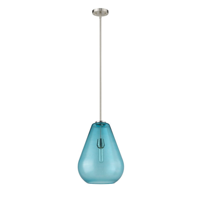 Z-Lite Ayra 1 Light 16.75" Pendant, Brushed Nickel/Blue