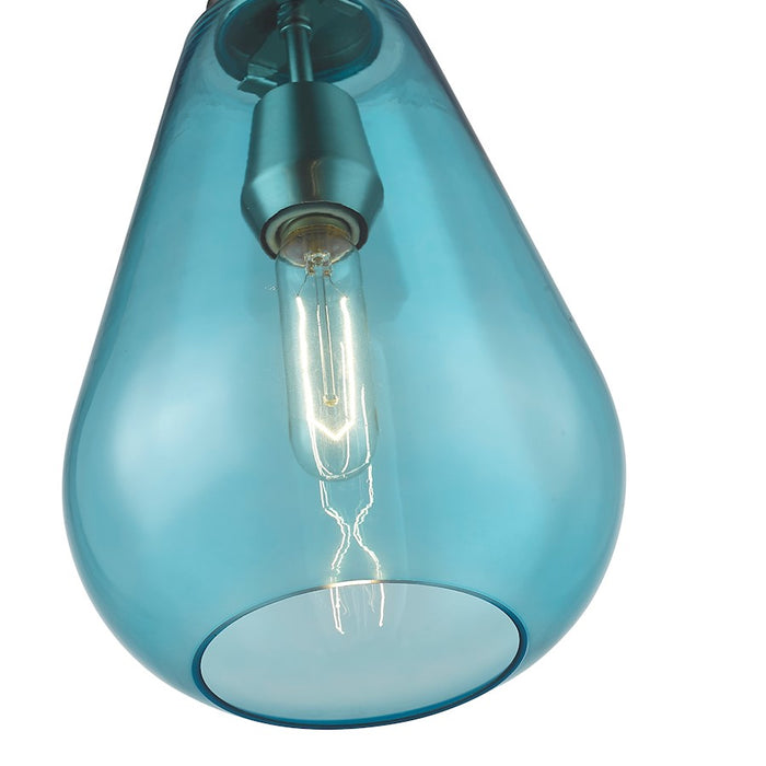 Z-Lite Ayra 1 Light 11.75" Pendant, Brushed Nickel/Blue