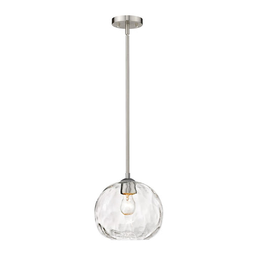 Z-Lite Chloe 1 Light 10" Pendant, Brushed Nickel, Clear - 490P10-BN