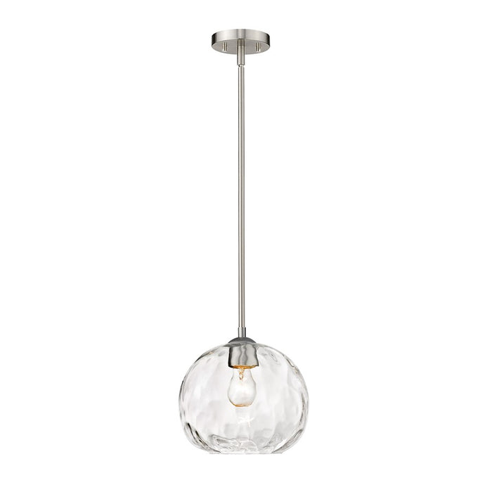 Z-Lite Chloe 1 Light 10" Pendant, Brushed Nickel, Clear - 490P10-BN