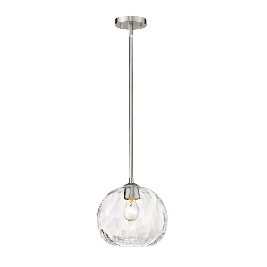 Z-Lite Chloe 1 Light 10" Pendant, Brushed Nickel, Clear - 490P10-BN