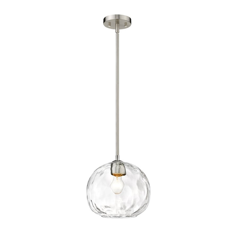 Z-Lite Chloe 1 Light 10" Pendant, Brushed Nickel/Clear