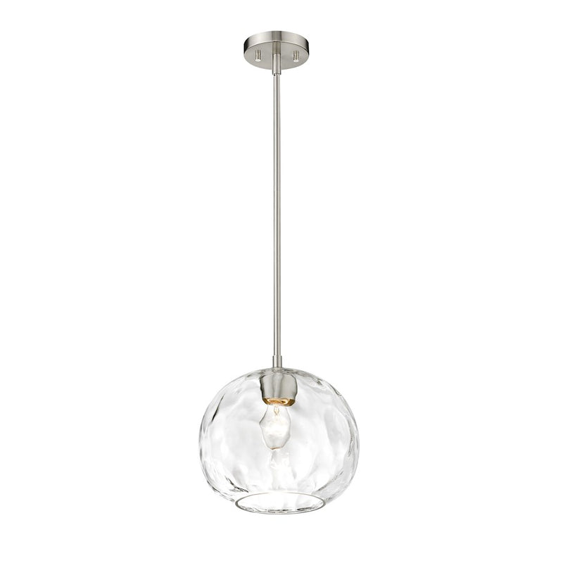 Z-Lite Chloe 1 Light 10" Pendant, Brushed Nickel/Clear