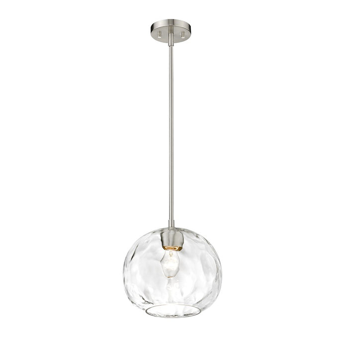 Z-Lite Chloe 1 Light 10" Pendant, Brushed Nickel/Clear
