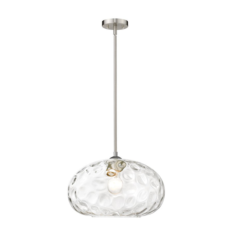 Z-Lite Chloe 1 Light 14" Pendant, Brushed Nickel, Clear - 490P14-BN