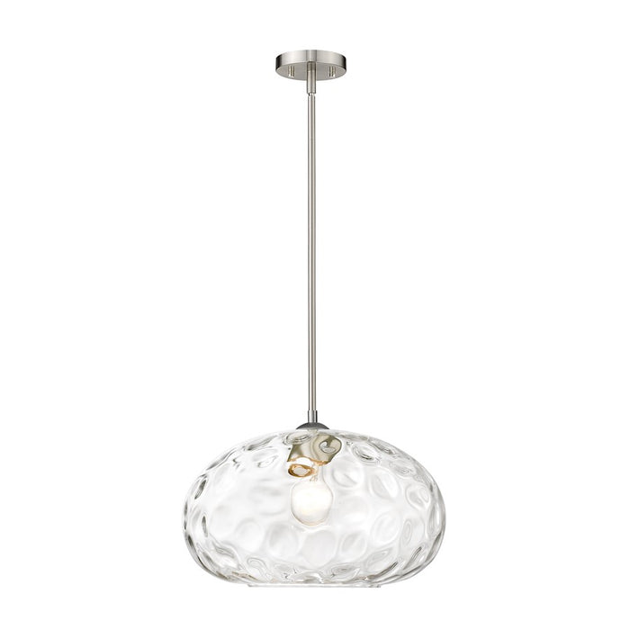 Z-Lite Chloe 1 Light 14" Pendant, Brushed Nickel, Clear - 490P14-BN