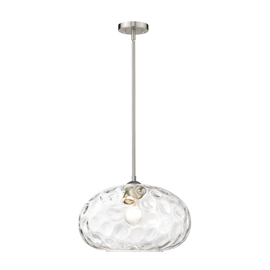 Z-Lite Chloe 1 Light 14" Pendant, Brushed Nickel, Clear - 490P14-BN