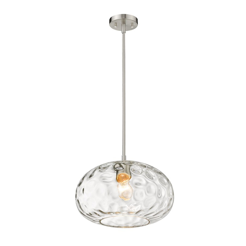 Z-Lite Chloe 1 Light 14" Pendant, Brushed Nickel/Clear