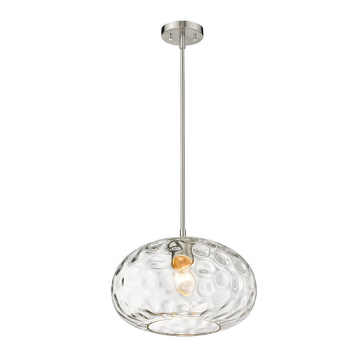 Z-Lite Chloe 1 Light 14" Pendant, Brushed Nickel/Clear