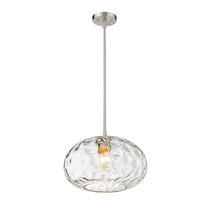 Z-Lite Chloe 1 Light 14" Pendant, Brushed Nickel/Clear