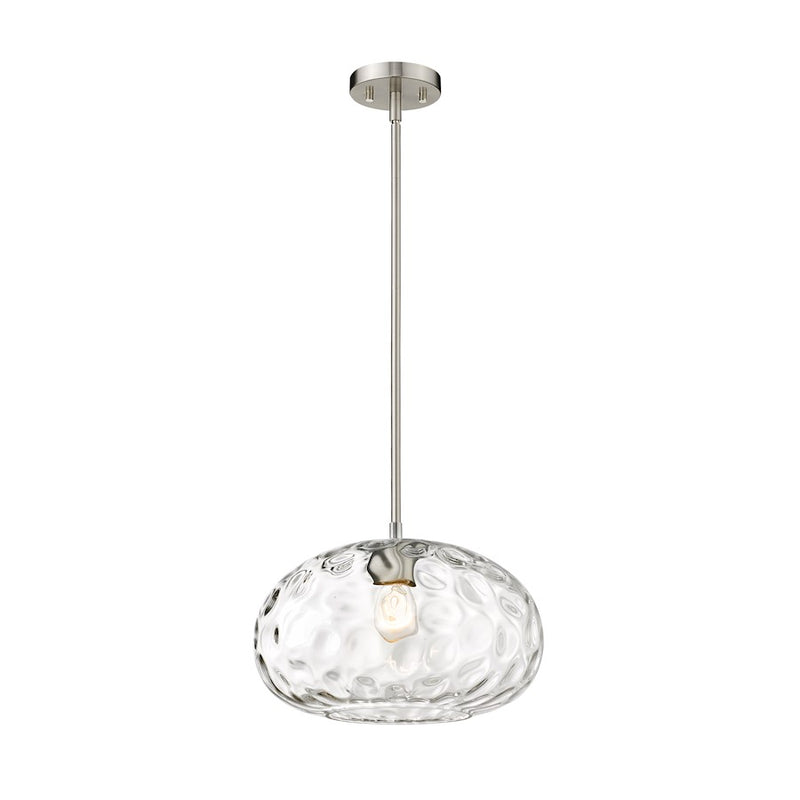 Z-Lite Chloe 1 Light 14" Pendant, Brushed Nickel/Clear