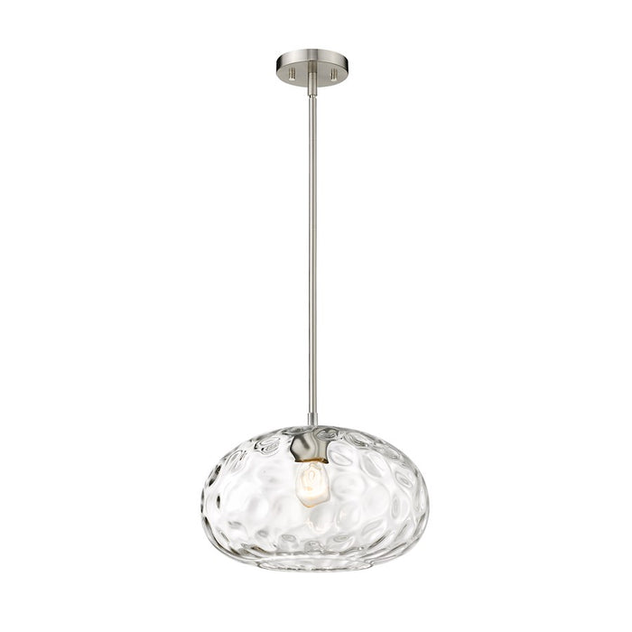 Z-Lite Chloe 1 Light 14" Pendant, Brushed Nickel/Clear