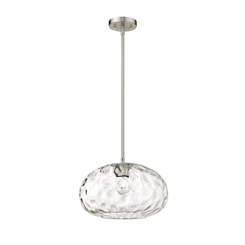 Z-Lite Chloe 1 Light 14" Pendant, Brushed Nickel/Clear