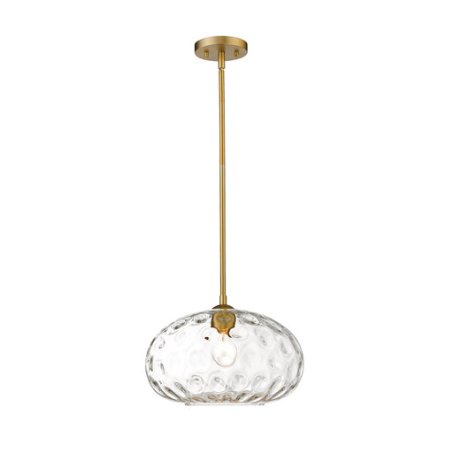 Z-Lite Chloe 1 Light 14" Pendant, Olde Brass, Clear - 490P14-OBR