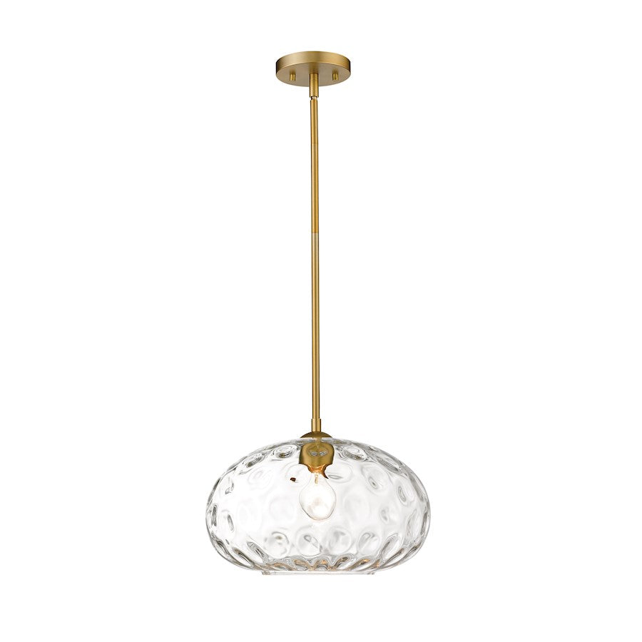 Z-Lite Chloe 1 Light 14" Pendant, Olde Brass, Clear - 490P14-OBR