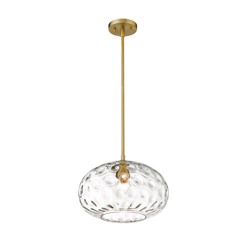 Z-Lite Chloe 1 Light 14" Pendant, Olde Brass/Clear
