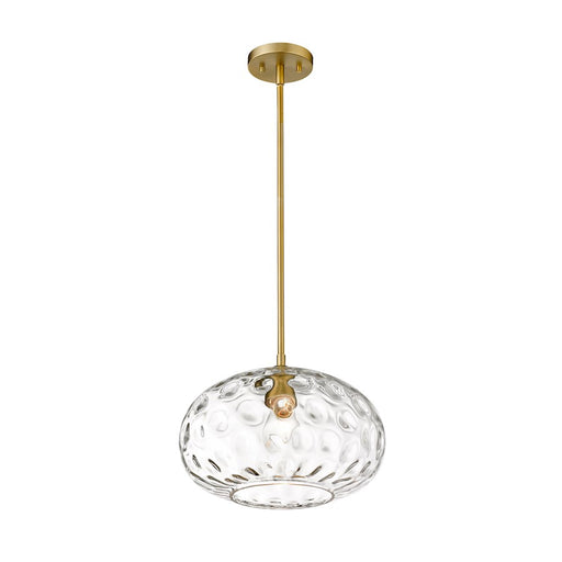 Z-Lite Chloe 1 Light 14" Pendant, Olde Brass/Clear