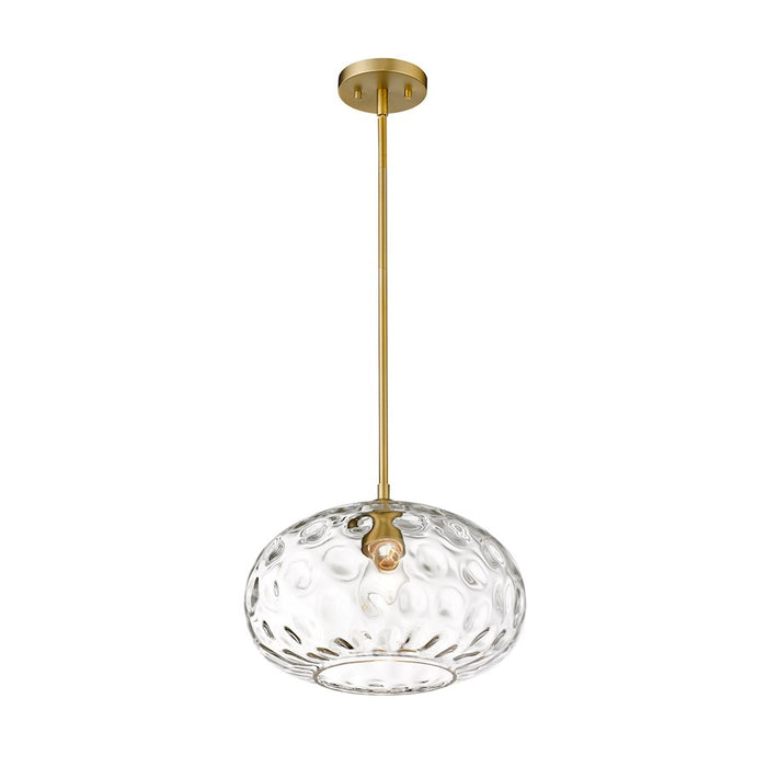 Z-Lite Chloe 1 Light 14" Pendant, Olde Brass/Clear