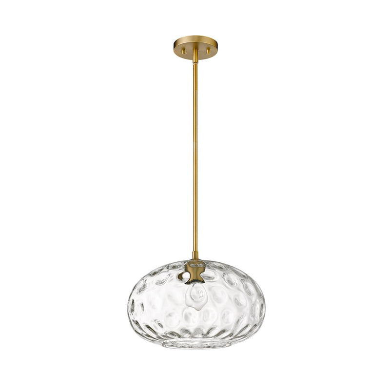 Z-Lite Chloe 1 Light 14" Pendant, Olde Brass/Clear