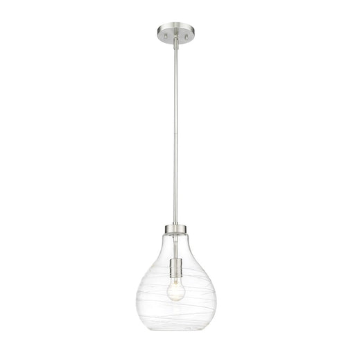 Z-Lite Bon Air 1 Light 10" Pendant, Brushed Nickel/Clear - 496P10-BN