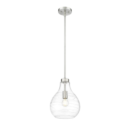 Z-Lite Bon Air 1 Light 10" Pendant, Brushed Nickel/Clear