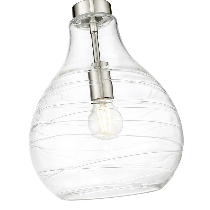 Z-Lite Bon Air 1 Light 10" Pendant, Brushed Nickel/Clear