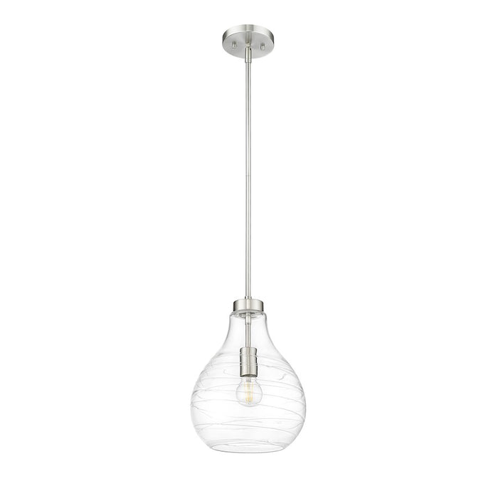 Z-Lite Bon Air 1 Light 10" Pendant, Brushed Nickel/Clear