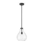Z-Lite Bon Air 1 Light 10" Pendant, Matte Black/Clear - 496P10-MB