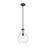 Z-Lite Bon Air 1 Light 10" Pendant, Matte Black/Clear