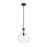 Z-Lite Bon Air 1 Light 10" Pendant, Matte Black/Clear